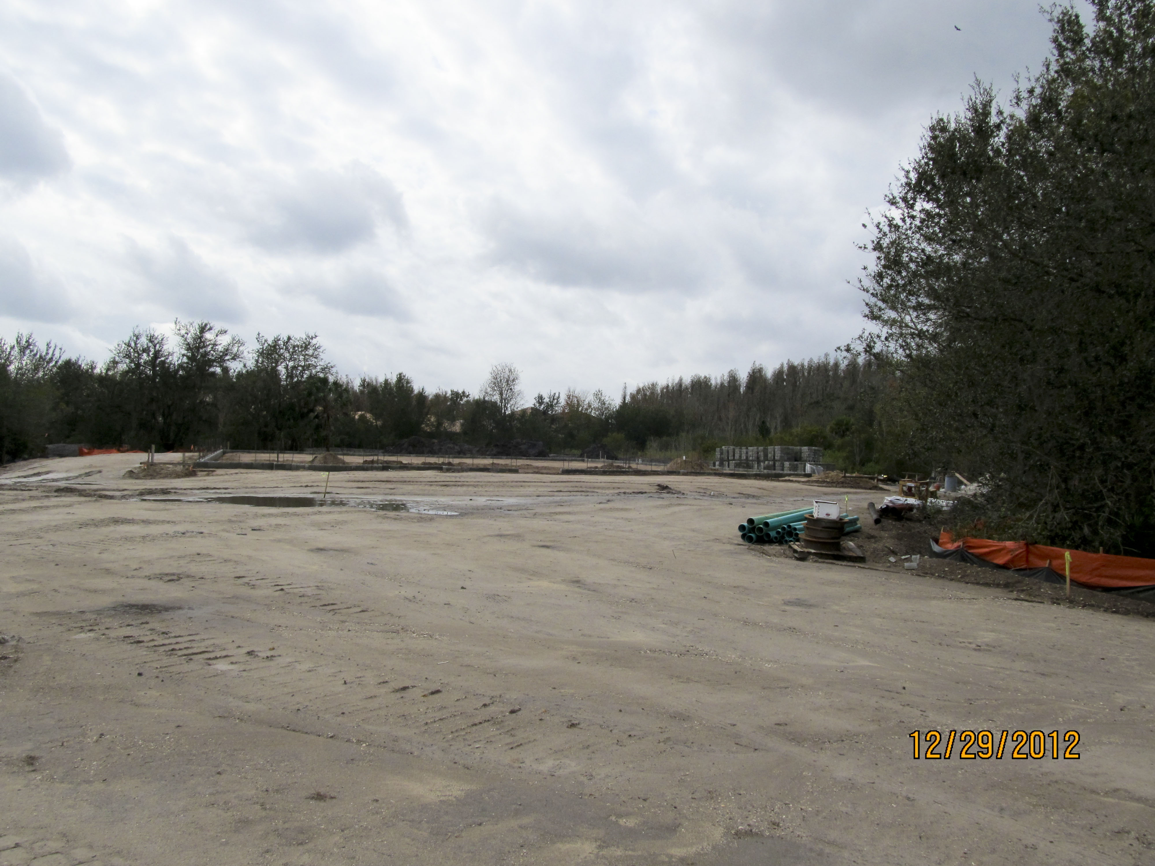 Months of land-preparation was conducted to ready the site for the foundation. 