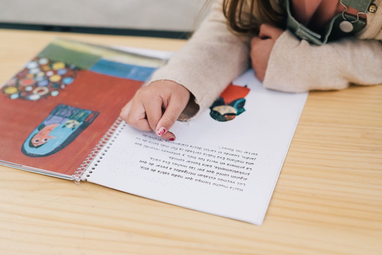 Child reading a book